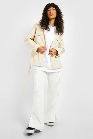 Boohoo Belted Faux Leather Shacket