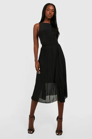 Boohoo Chiffon Pleated Midi Skirt