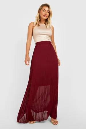 Boohoo Chiffon Pleated Maxi Skirt