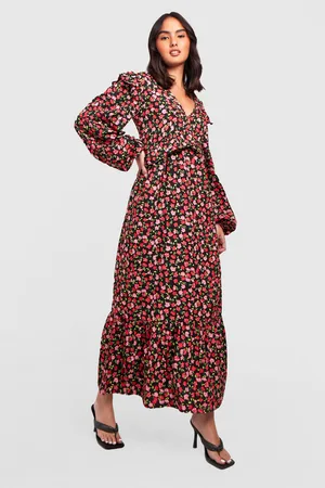 Boohoo Floral Woven Smock Dress