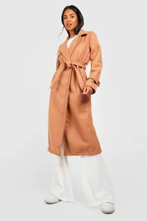 Boohoo Belted Wool Look Trench