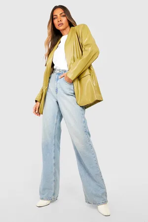 Boohoo Premium Leather Look Boyfriend Blazer