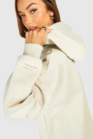 Boohoo Premium Text Print Oversized Hoodie