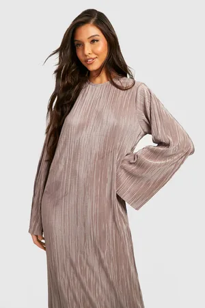 Boohoo Plisse Flare Sleeve Maxi Dress