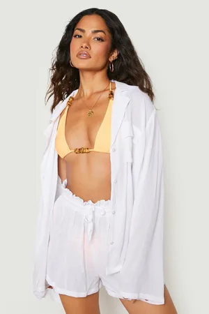 Boohoo Sustainable Crinkle Shirt & Short Beach Set