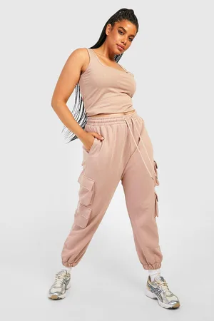 Boohoo Plus Crop Top And Cargo Jogger Tracksuit