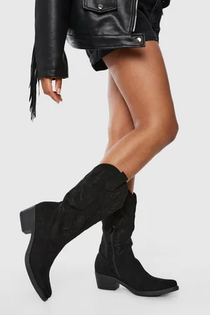 Boohoo Embroidered Cowboy Western Boots