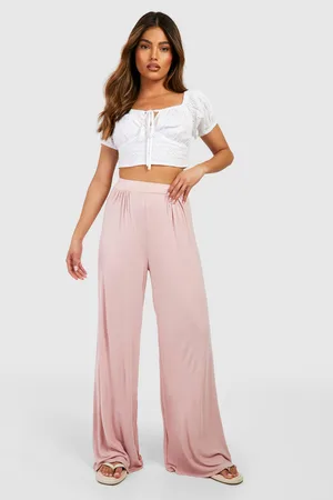 Boohoo Basics High Waisted Soft Wide Leg Trousers