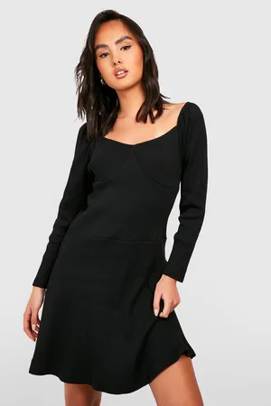 Boohoo Recycled Rib Corset Skater Dress