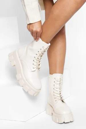 Boohoo Chunky Cleated Sole Hiker Boots