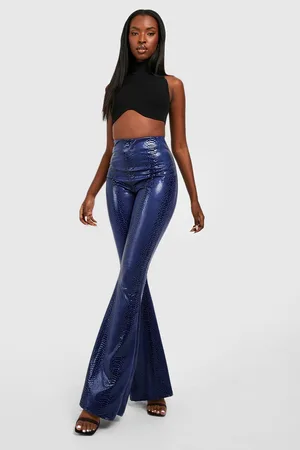 Boohoo Snake Embossed Flared Trousers