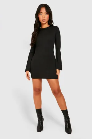 Boohoo Petite Flare Sleeve Open Back Mini Dress