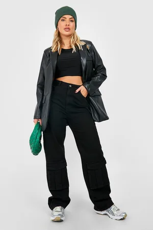 Boohoo Cargo Pocket Straight Fit Jeans