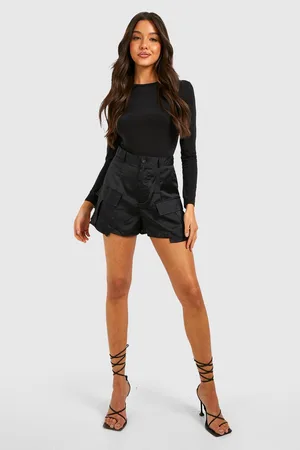 Boohoo Satin Cargo Utility Shorts