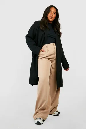 Boohoo Plus Belted Wool Look Coat