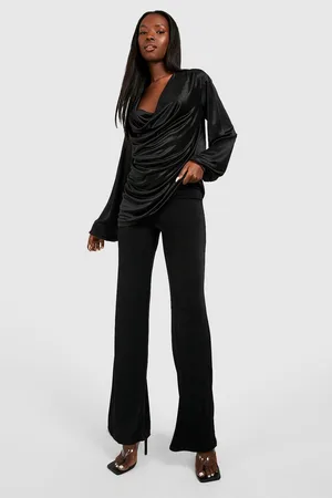 Boohoo Cowl Neck Satin Slinky Blouse