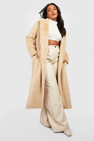 Boohoo Plus Faux Fur Longline Coat