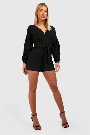 Boohoo Off The Shoulder Belted Playsuit