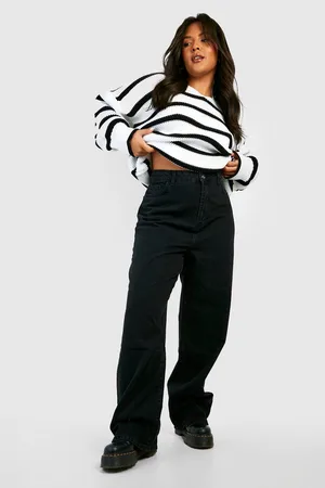 Boohoo Plus Wide Leg Ankle Grazer Jean