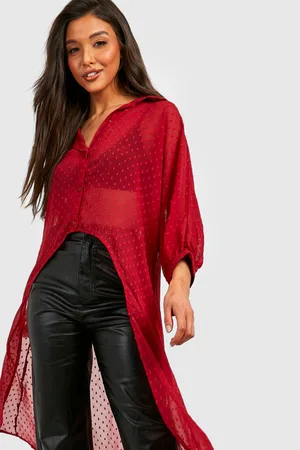 Boohoo Dobby Mesh Maxi Shirt