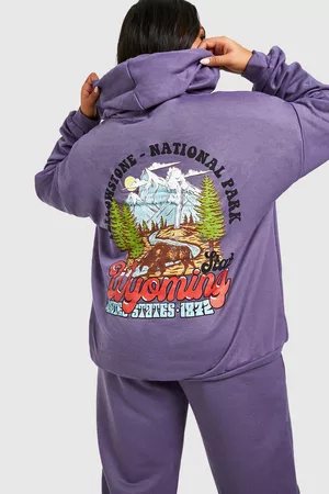 Boohoo Plus Wyoming Printed Hooded Tracksuit