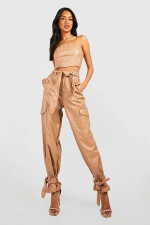 Boohoo Leather Look Bandeau Boned Corset