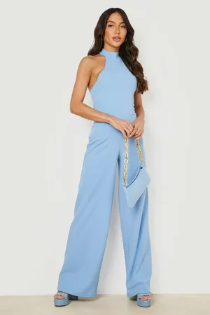 Boohoo Halterneck Wide Leg Jumpsuit