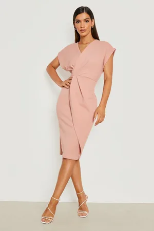 Boohoo Wrap Front Midi Dress