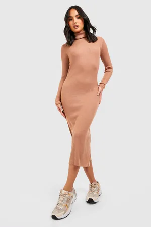 Boohoo Roll Neck Midaxi Knitted Dress