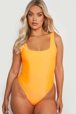 Boohoo Plus Neon Essentials Square Neck Swimsuit
