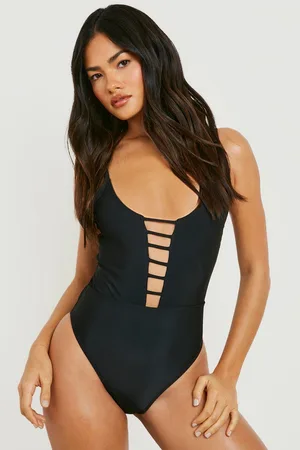 Boohoo Plunge Cut Out Swimsuit