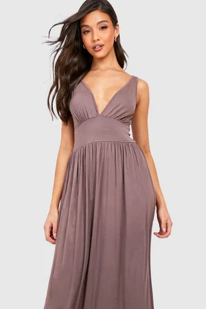 Boohoo Plunge Detail Strappy Maxi Dress