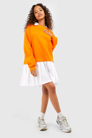 Boohoo 2 In 1 Box Pleat Sweat Dress