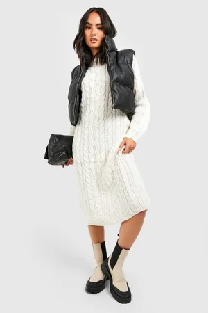 Boohoo Cable Knit Midi Dress