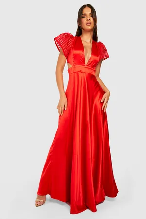 Boohoo Satin Organza Occasion Maxi Dress