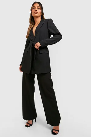 Boohoo Tailored Tie Waist Blazer