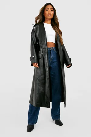 Boohoo Maxi Faux Leather Biker Jacket