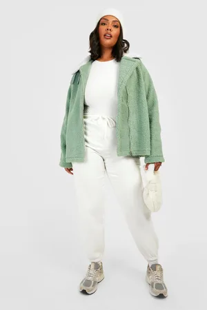 Boohoo Plus Teddy Fur Contrast Aviator