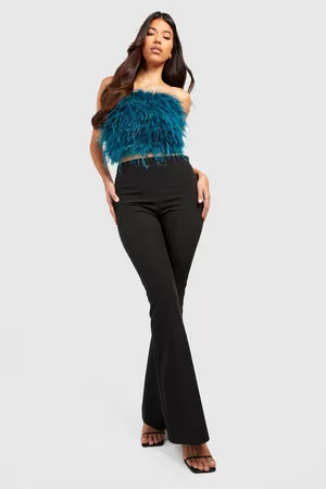 Boohoo Tall Fluffy Feather Corset Bandeau Top