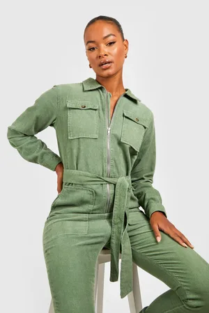 Boohoo Tall Cargo Cord Belted Boilersuit