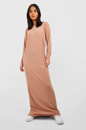 Boohoo Oversized Soft Rib Long Sleeve Maxi Dress