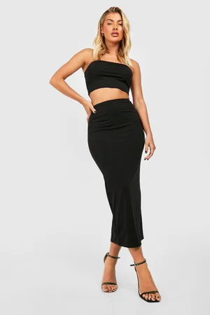 Boohoo Textured Slinky Midaxi Skirt