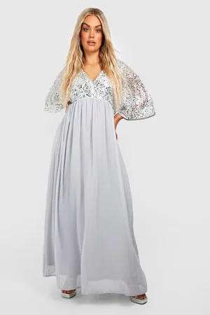 Boohoo Plus Sequin Chiffon Maxi Dress
