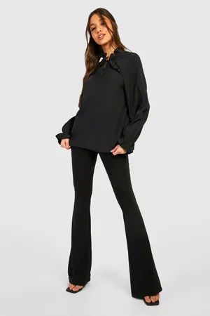Boohoo Woven Collared Flare Sleeve Blouse