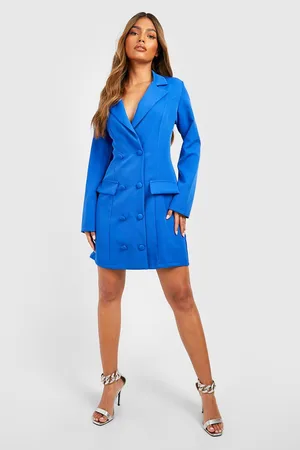 Boohoo Lace Up Back Tailored Blazer Dress