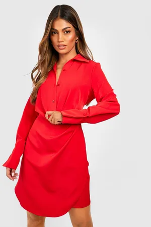 Boohoo Drape Side Button Front Blazer Dress