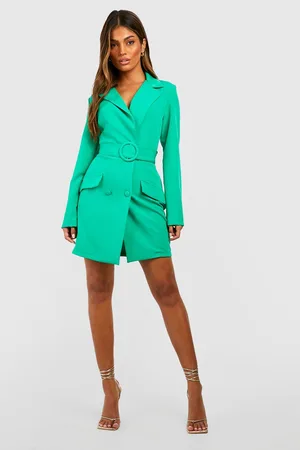 Boohoo Long Sleeve Belted Blazer Dress