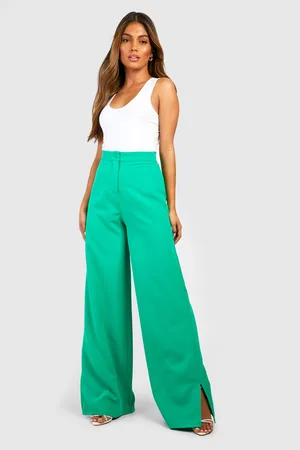 Boohoo Split Front Tailored Wide Leg Trousers