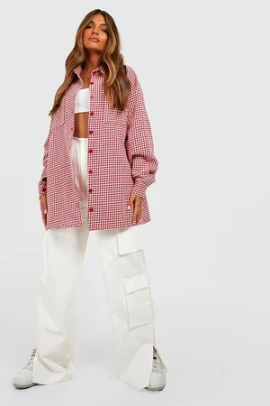 Boohoo Oversized Dogtooth Shirt