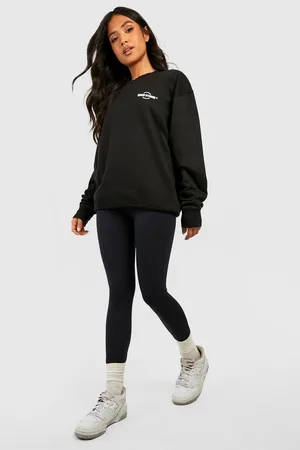 Boohoo Petite Dsgn Studio Pocket Print Oversized Sweat